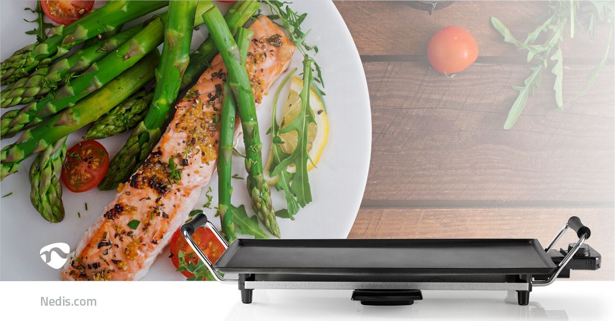 Nedis Teppanyaki Table Grill | Baking surface ( l x w ): 47.5 x 26.5 cm | 5 Heat Settings