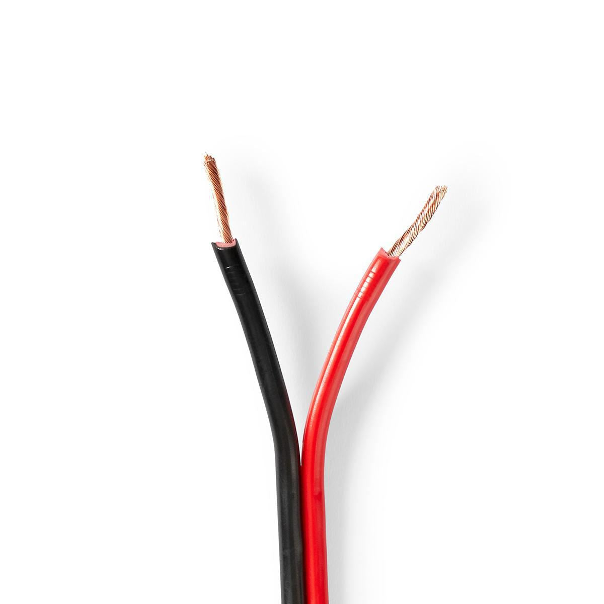 Nedis Speaker Cable | 2 x 1.50 mm² | Copper | 100.0 m | Round | PVC | Black / Red | Reel