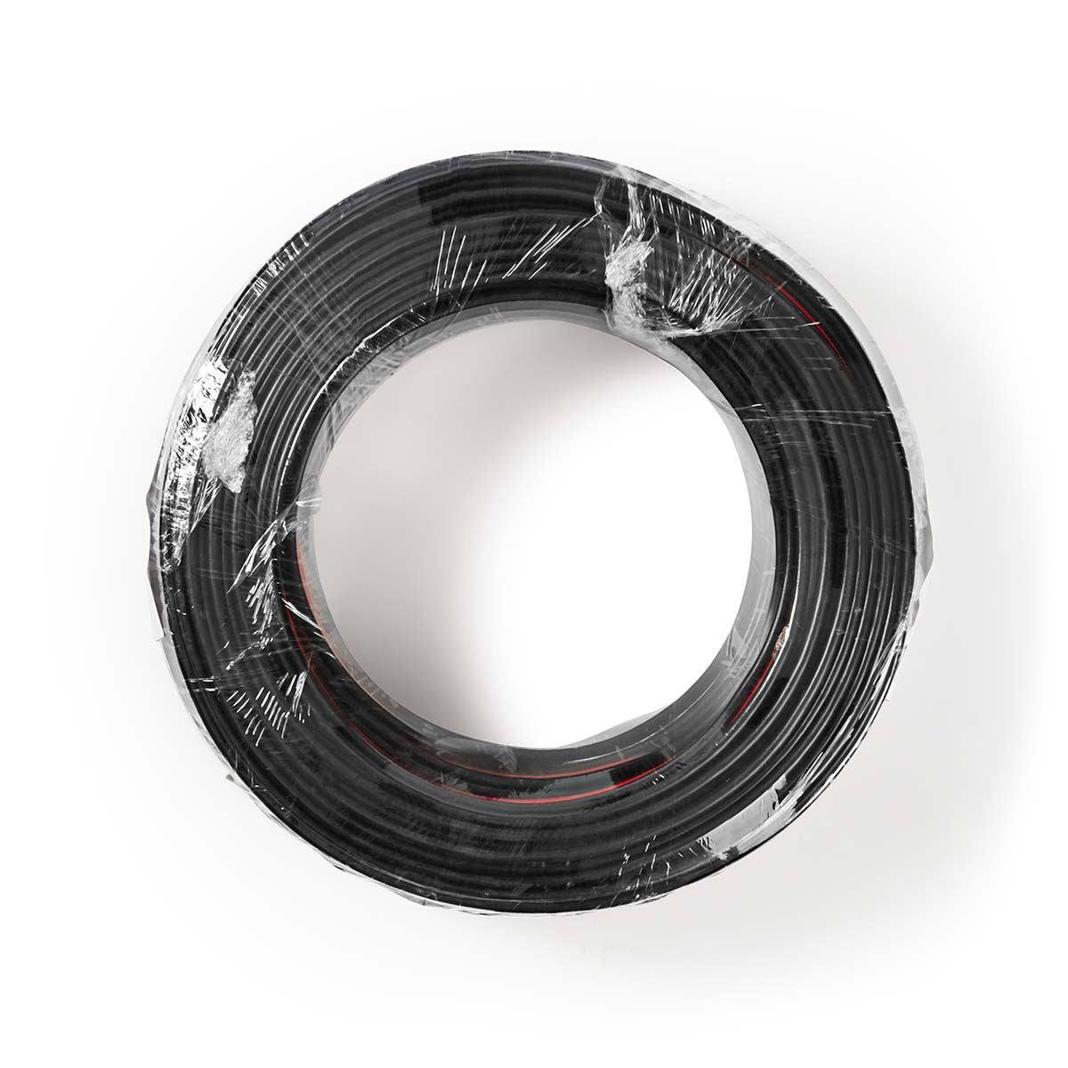 Nedis Speaker Cable | 2 x 1.50 mm² | CCA | 100.0 m | Round | PVC | Black / Red | Wrap
