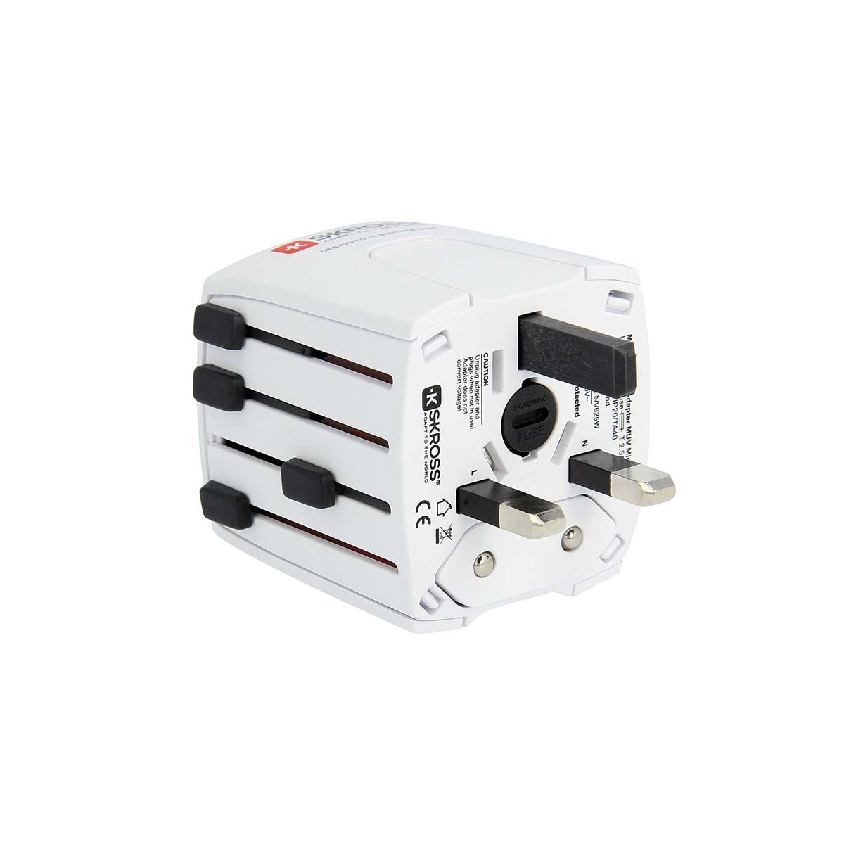 Skross SKross | MUV USB (2xA) Compact 2-pole world travel adapter with 2 integrated USB ports