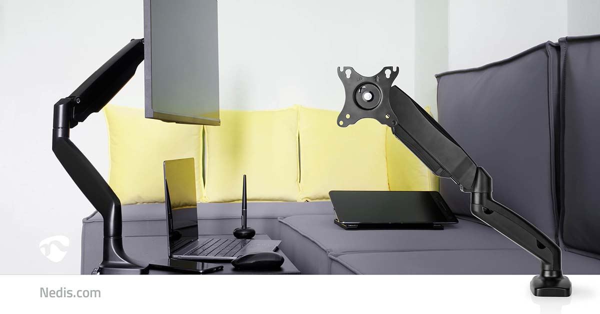 Nedis Desk Monitor Mount | Gas Spring | 1 Screen | 15 - 32 " | 75x75 / 100x100 | Full Motion