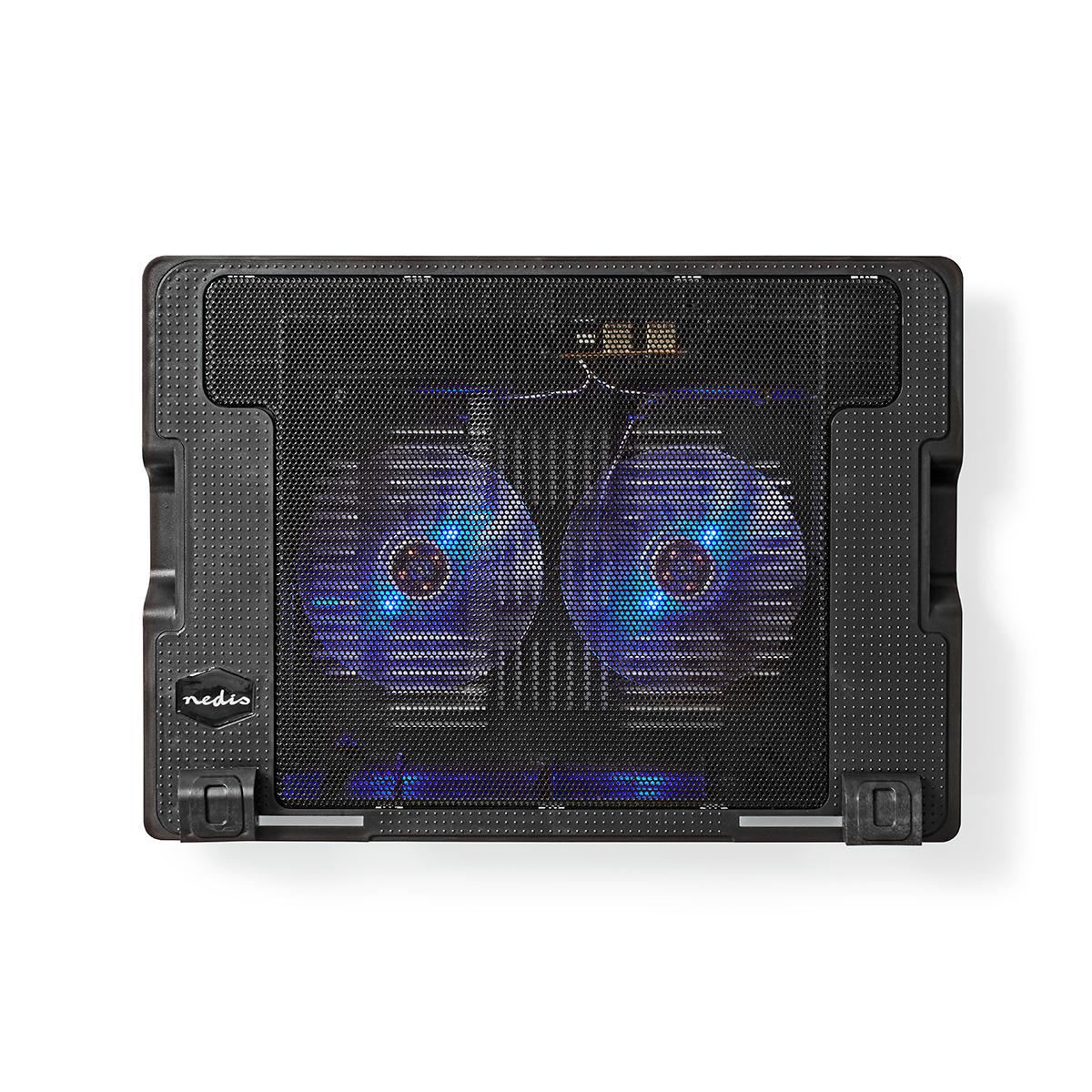 Nedis Notebook Stand | Number of fans: 2 | USB Powered | Number of angles: 4 | 18 " | 1200 rpm | LED