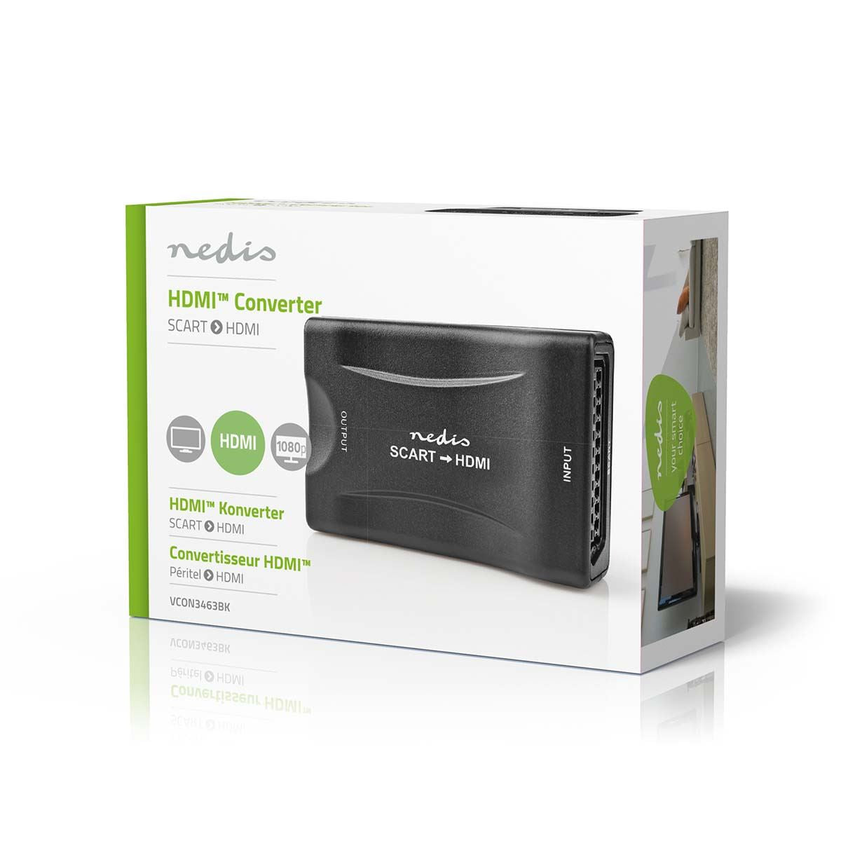 Nedis HDMI™ Converter | SCART Female | HDMI™ Output | 1-way | 1080p | 1.2 Gbps | ABS | Black