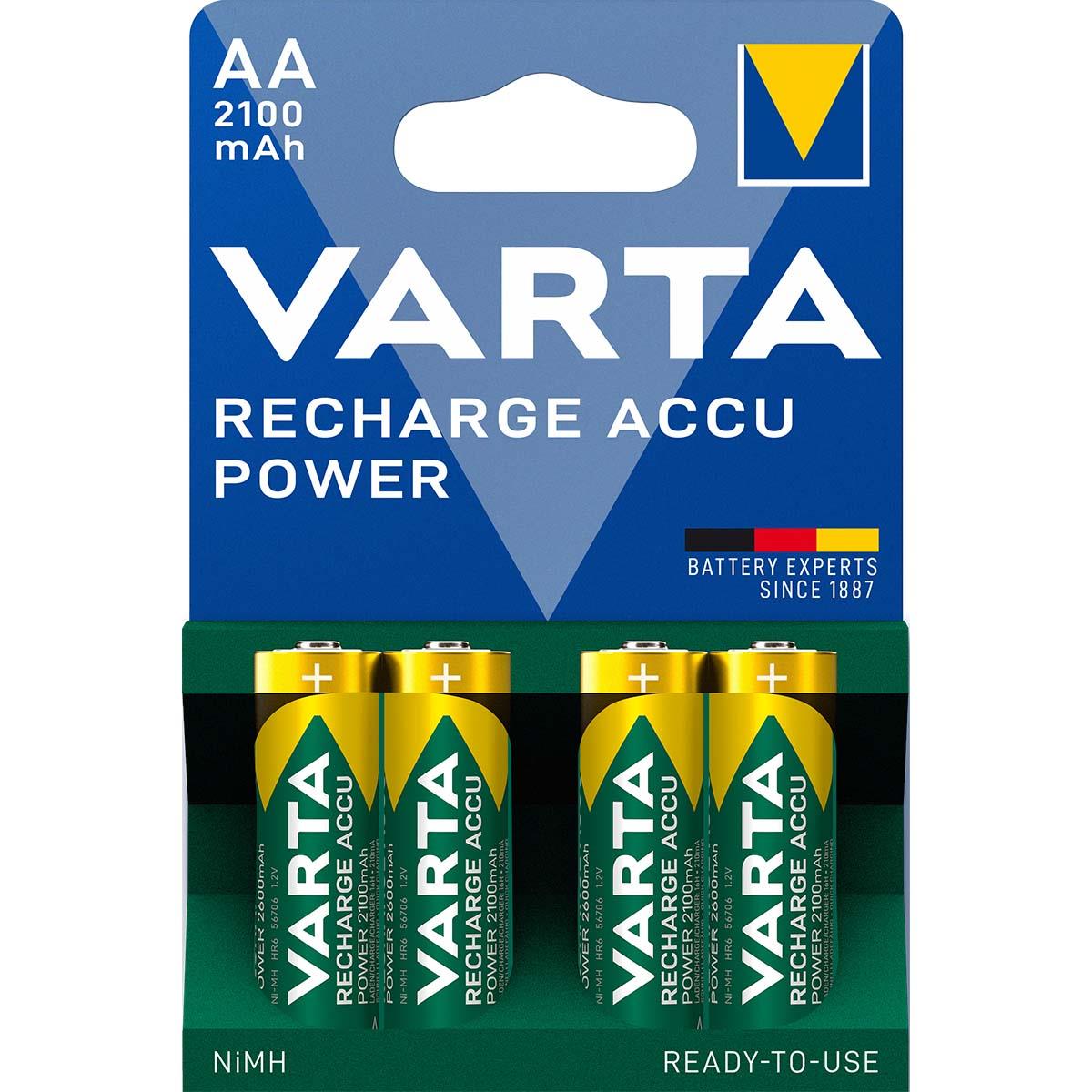 Varta Rechargeable NiMH Battery AA 1.2 V 2100 mAh 4-Blister