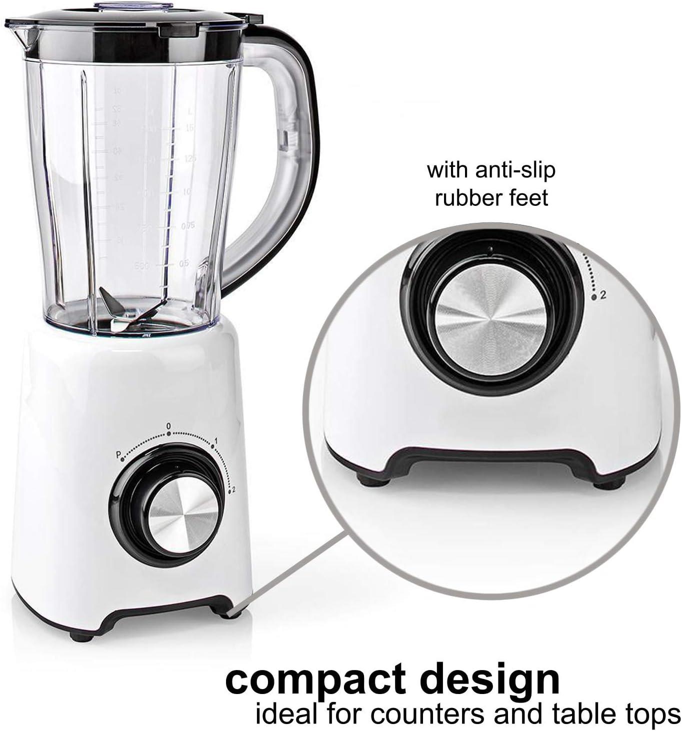 Nedis Stand Blender | 800 W | 1.5 l | Plastic | 2-Speed Setting | Black / White