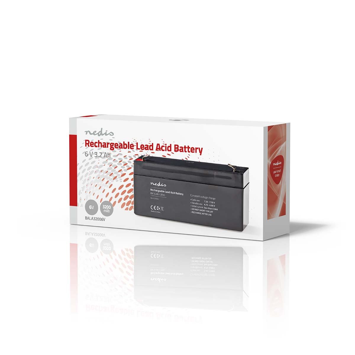 Nedis Battery | Lead-Acid | Rechargeable | 6 V | 3200 mAh
