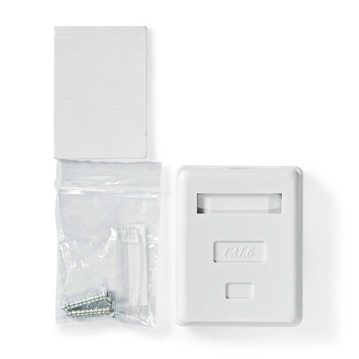 Nedis Network Wall Box | On-Wall | 1 port(s) | STP CAT6 | Straight | Female | Gold Plated | PVC | White | Envelope