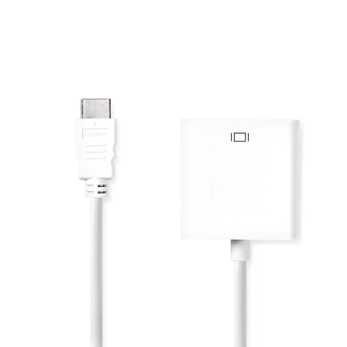 Nedis HDMI™ Cable | HDMI™ Connector | VGA Female | 1080p | Nickel Plated | 0.20 m | Straight | PVC | White | Blister