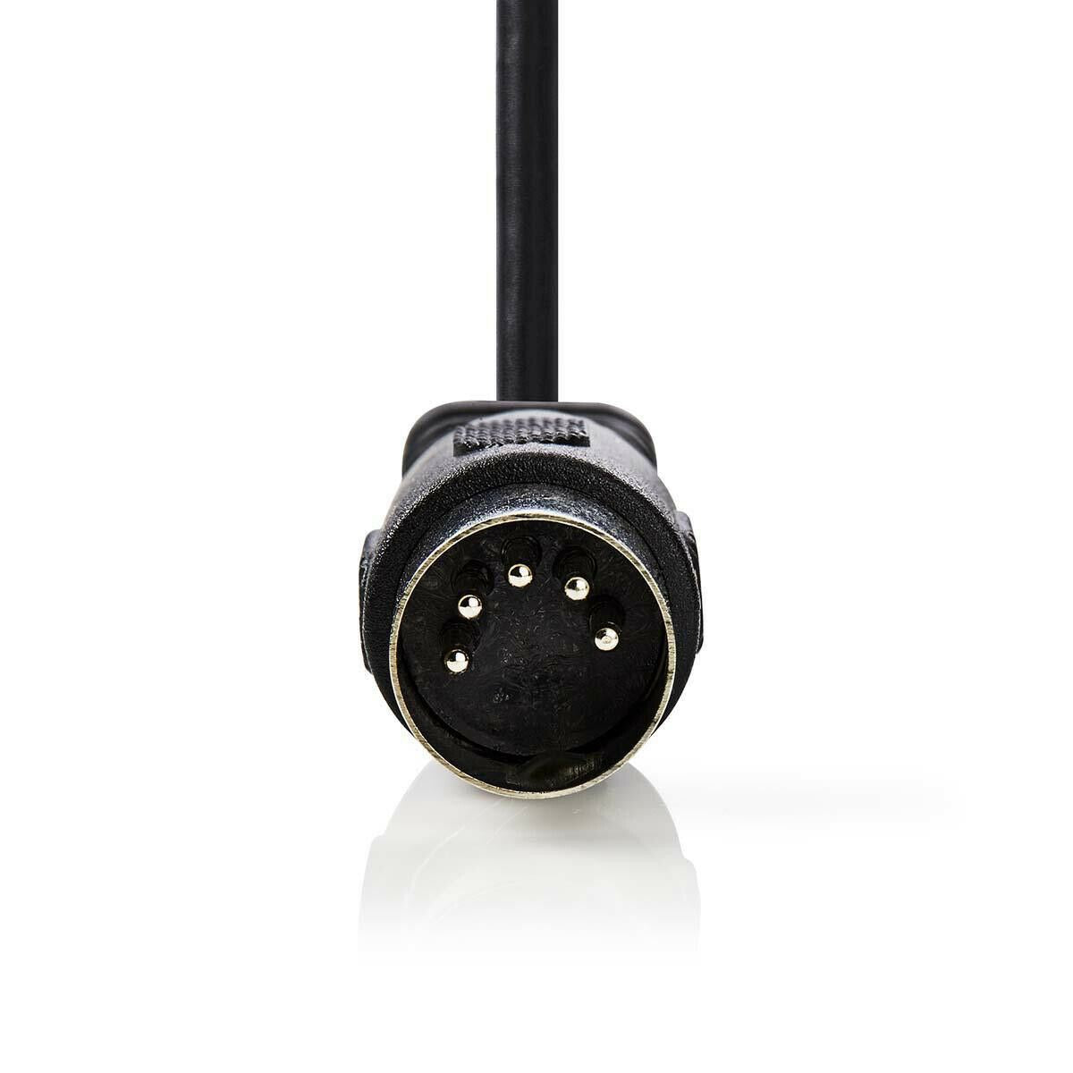 Nedis DIN Audio Cable | DIN 5-Pin Male | DIN 5-Pin Male | Nickel Plated | 2.00 m | Round | PVC | Black | Label