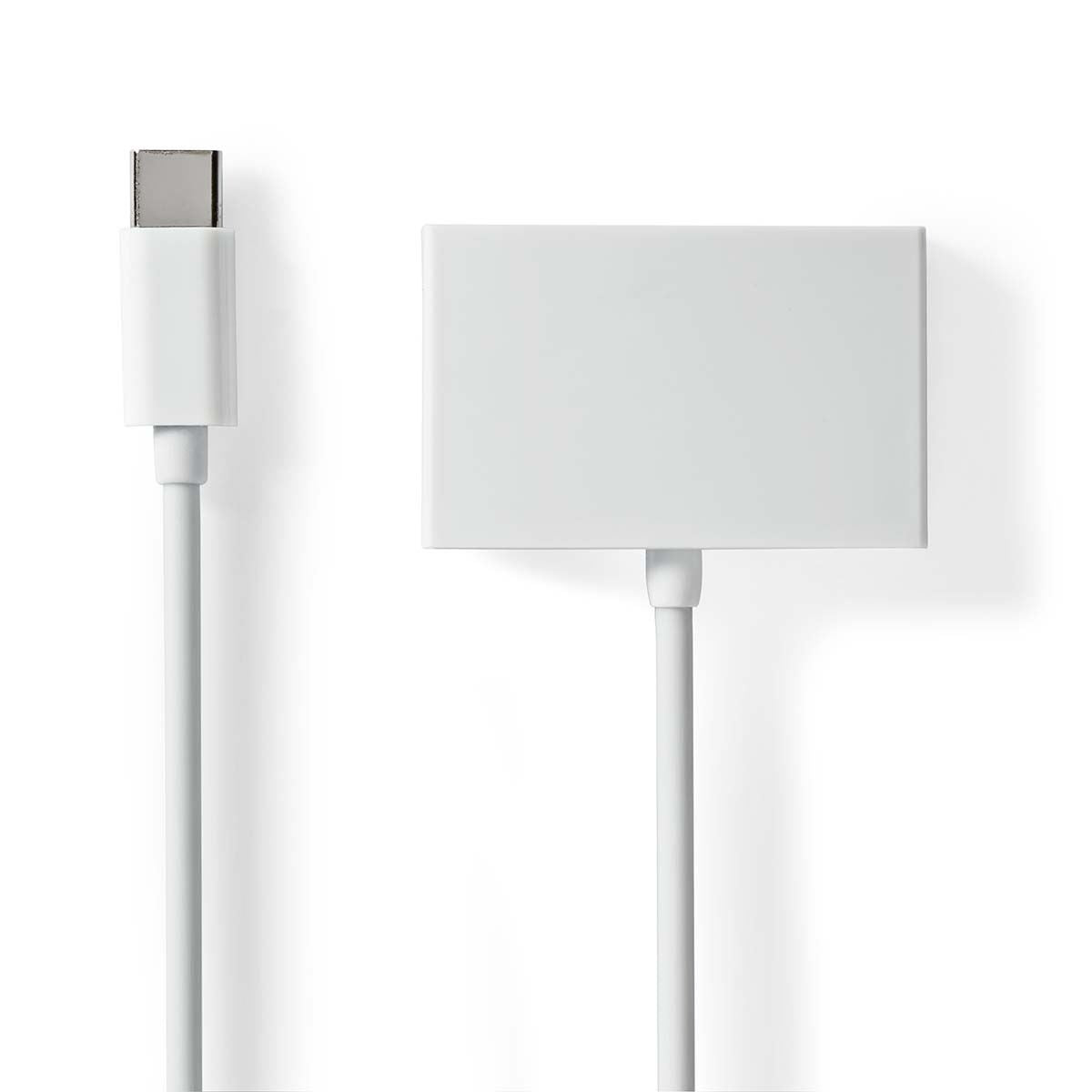 Nedis USB-C™ Adapter | USB 2.0 | USB-C™ Male | 3.5 mm Female | 0.10 m | Round | Nickel Plated | ABS/PVC | White | Box