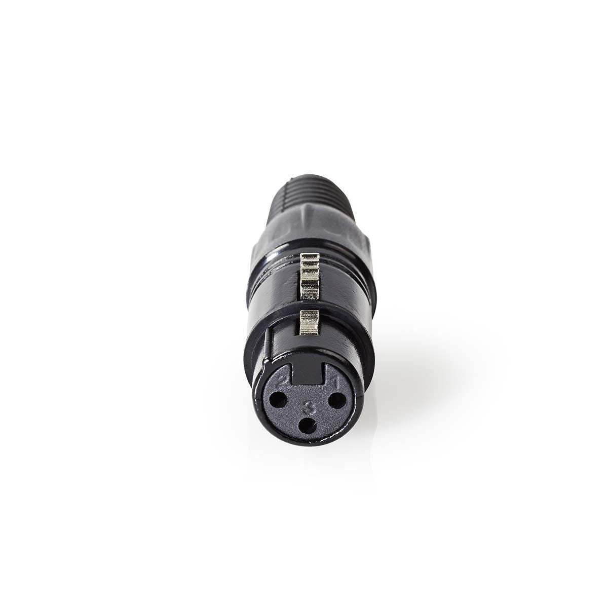 Nedis XLR Connector | Straight | Female | Nickel Plated | Soldering | Cable input diameter: 5.0 mm | Metal | Black | 1 pcs | Polybag
