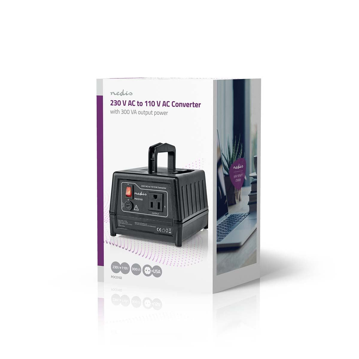 Nedis Power Converter | Mains Powered | 230 V AC 50 Hz | 270 W | Plug with earth contact | Black