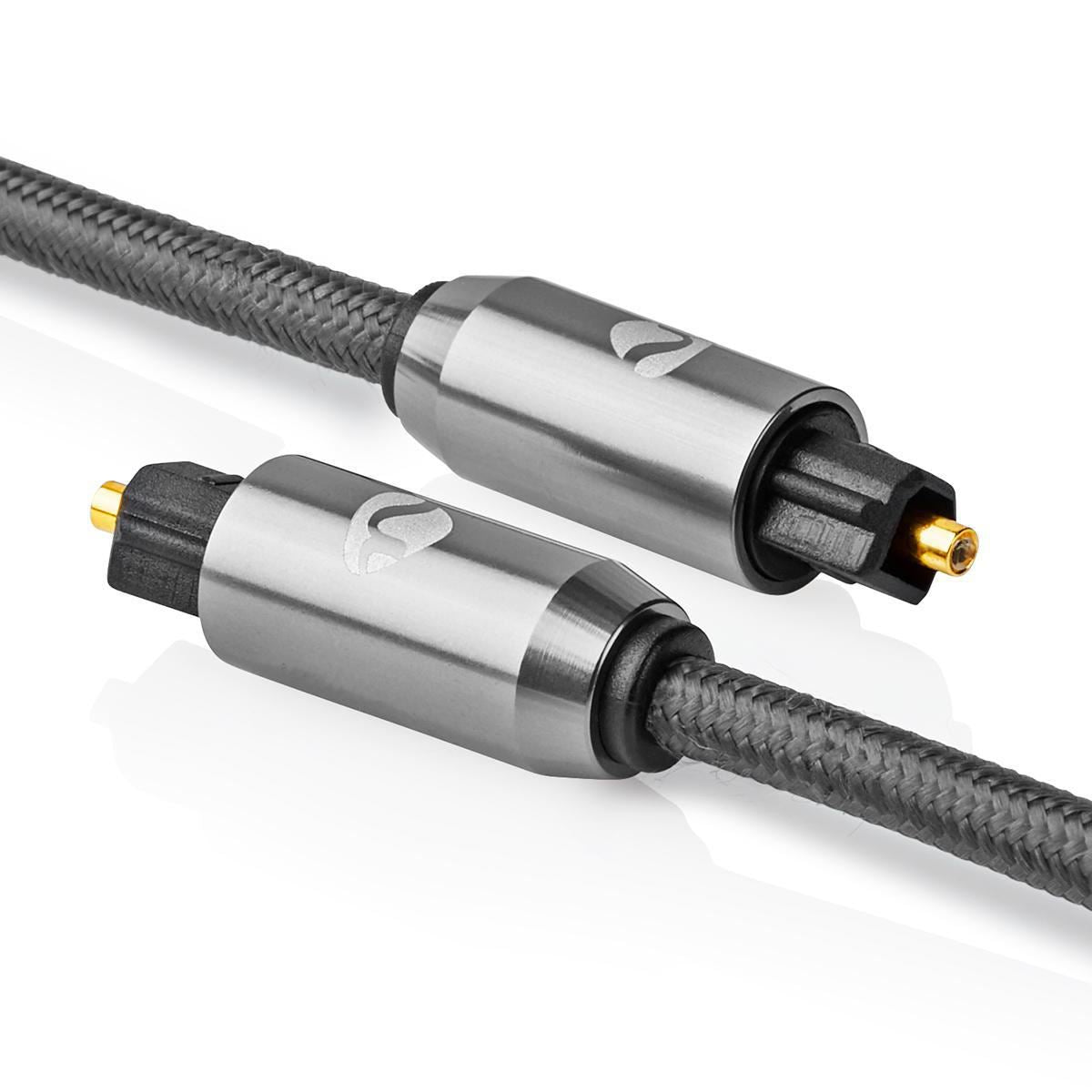 Nedis Optical Audio Cable | TosLink Male | TosLink Male | 2.00 m | Round | Cotton | Gun Metal Grey | Cover Window Box