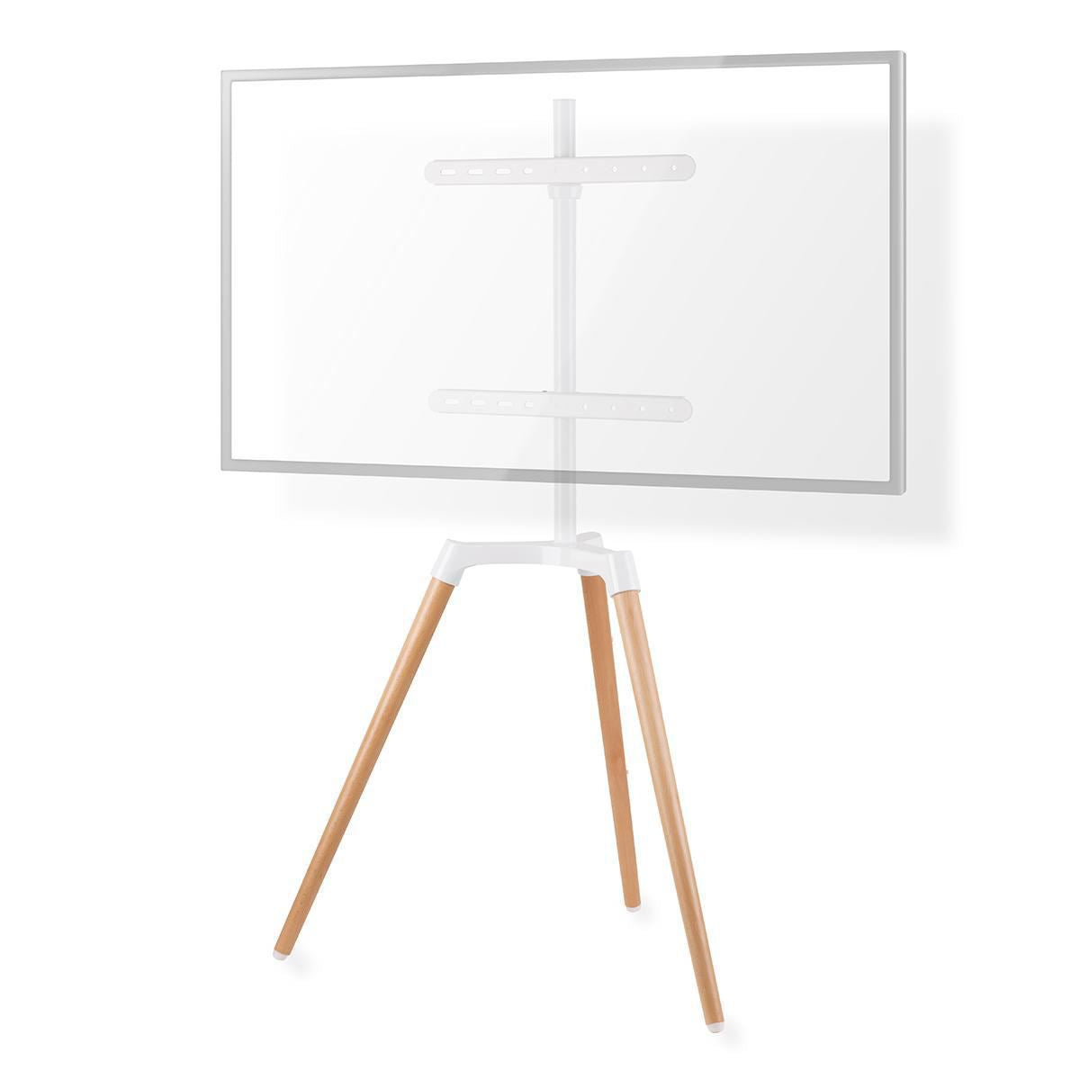 Nedis TV Floor Stand | 50 - 65 " | Maximum supported screen weight: 35 kg | Scandinavian Design | Rotatable | Anti-tip strap | Snap-lock | Aluminium / Steel | White