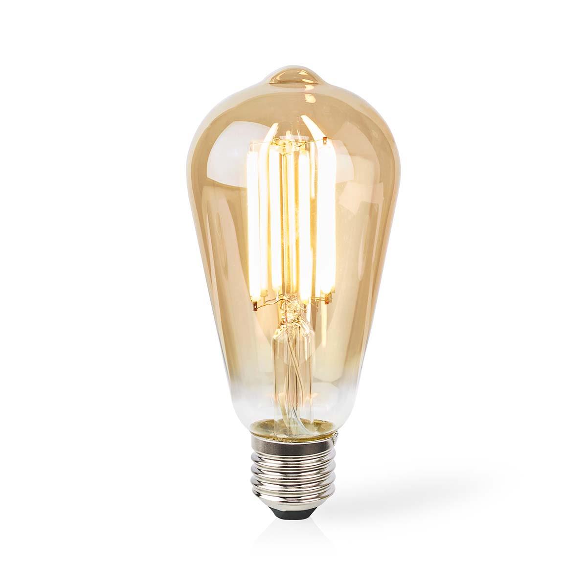 Nedis SmartLife LED Filament Bulb | Wi-Fi | E27 | 806 lm | 7 W | Warm White | 1800 - 3000 K | Glass | Android™ / IOS | ST64 | 1 pcs