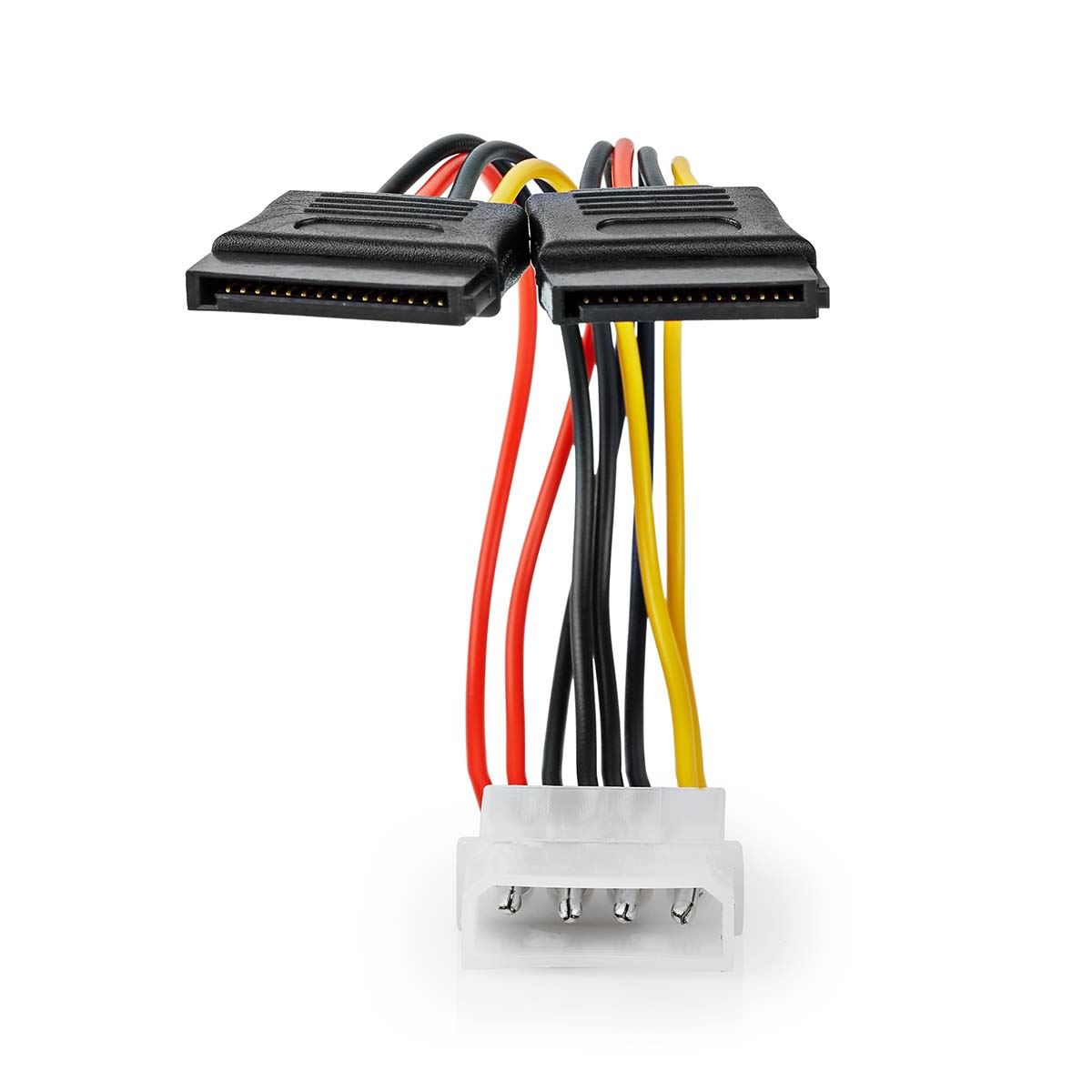 Nedis Internal Power cable | Molex Male | 2x SATA 15-Pin Female | Gold Plated | 0.15 m | Round | PVC | Multi Colour | Box