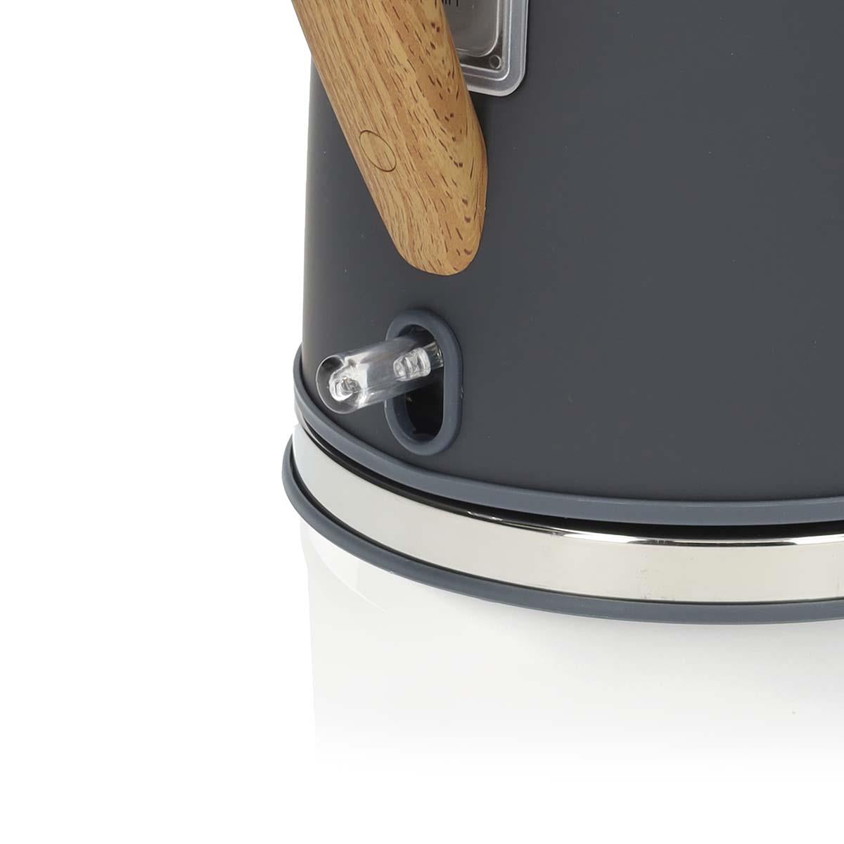 Nedis Electric Kettle | 1.7 l | Soft-Touch | Grey | Rotatable 360 degrees | Concealed heating element | Strix® controller | Boil-dry protection
