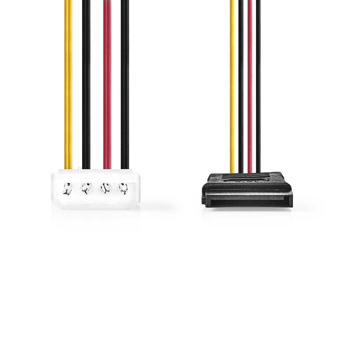Nedis Internal Power cable | Molex Male | 2x SATA 15-Pin Female | Gold Plated | 0.15 m | Round | PVC | Multi Colour | Box