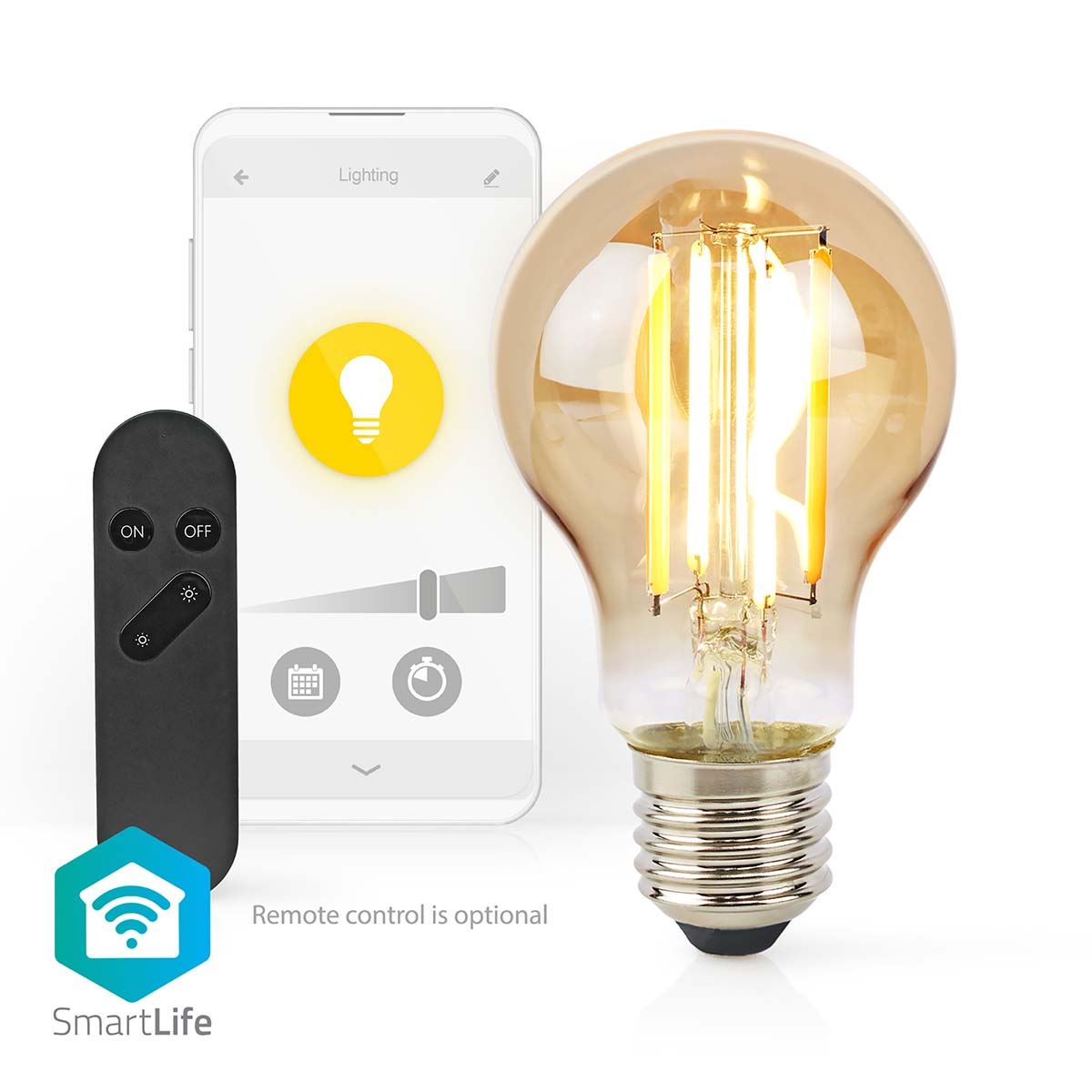 Nedis SmartLife LED Filament Bulb | Wi-Fi | E27 | 806 lm | 7 W | Warm White | 1800 - 3000 K | Glass | Android™ / IOS | Bulb | 1 pcs