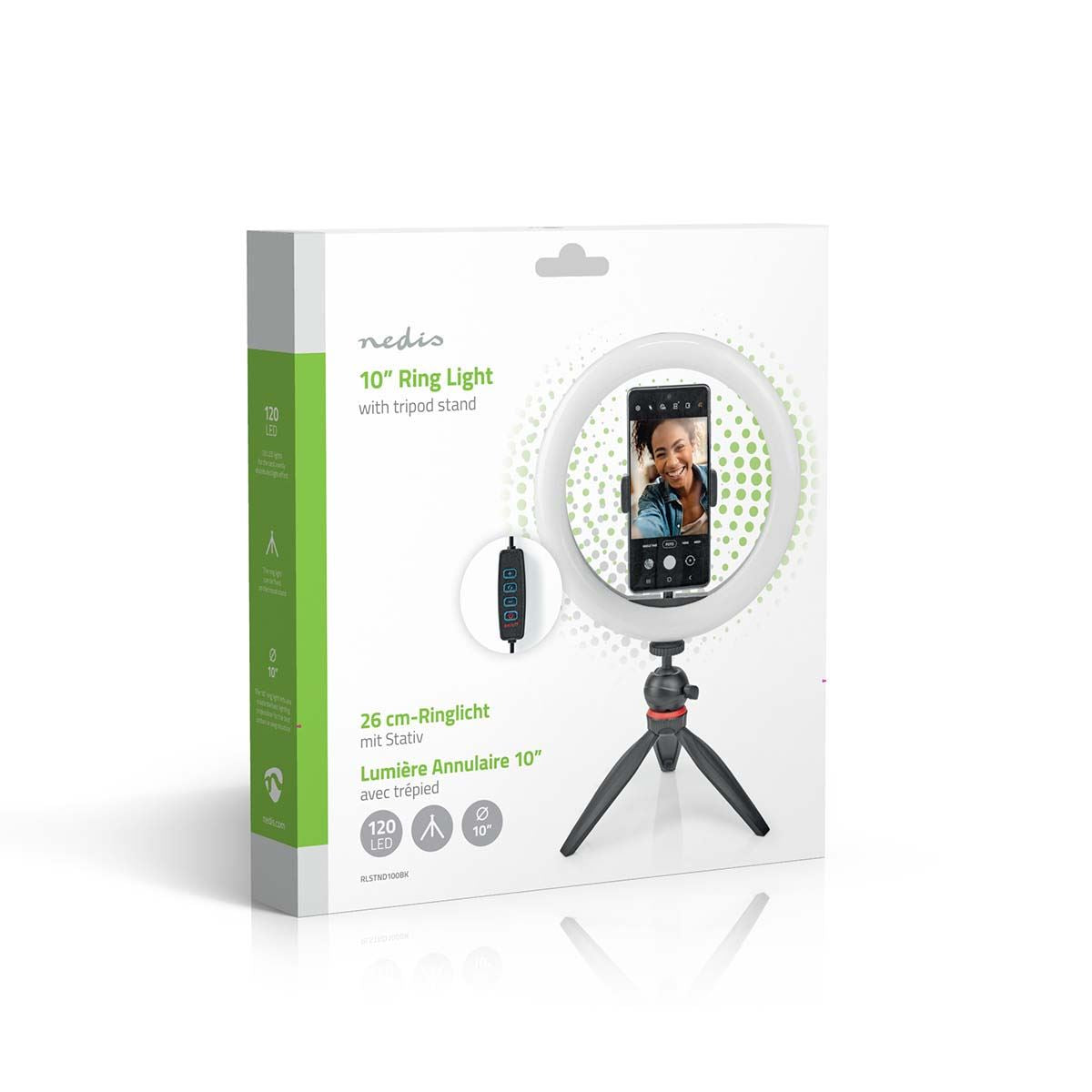 Nedis Ring Light | 10 inch | 120 LED's | 2700 - 6700 K | Tripod | Black