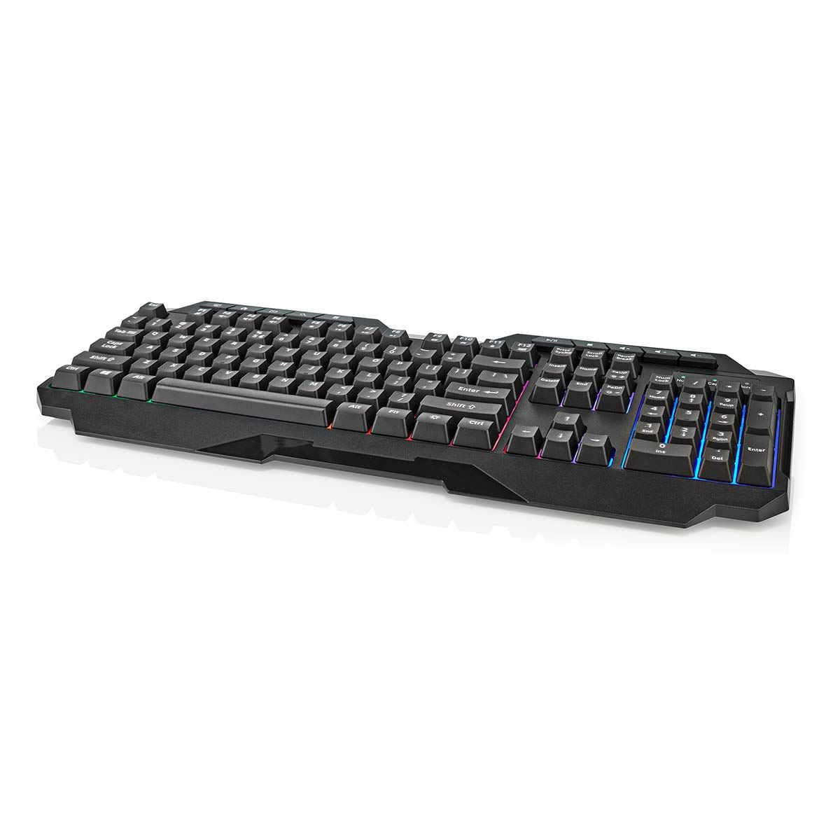 Nedis Wired Gaming Keyboard | USB Type-A | Membrane Keys | LED | QWERTY | US Layout | USB Powered | Power cable length: 1.30 m | Multimedia