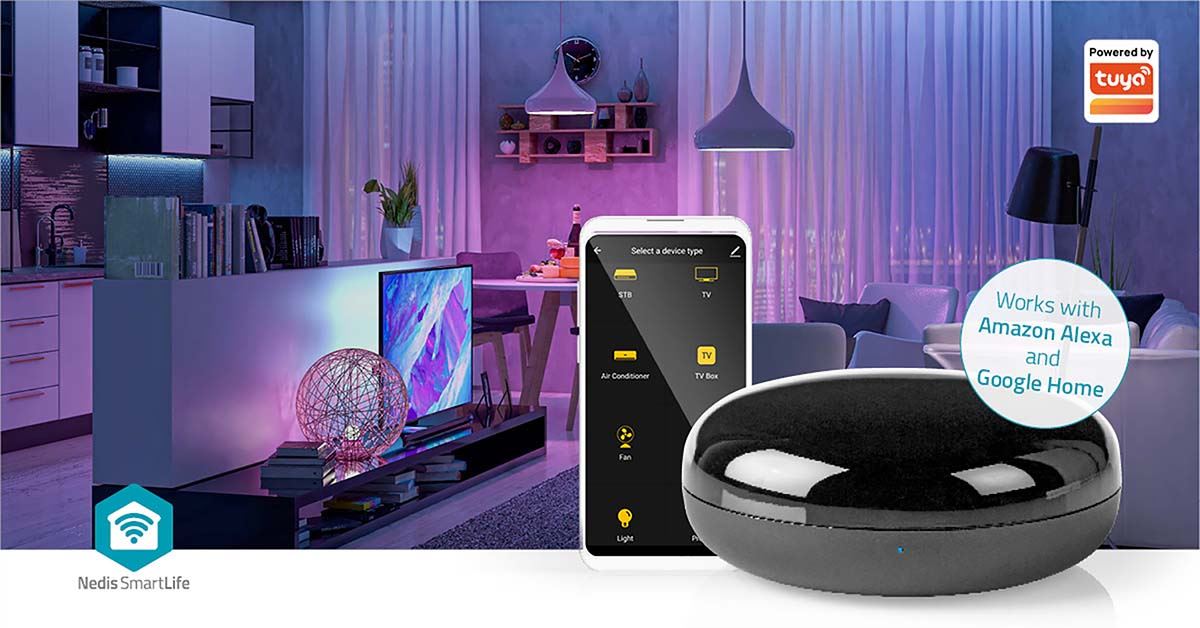 Nedis SmartLife IR Remote Control | Wi-Fi | Universal | Signal range: 5 m | 38 KHz | USB Powered | Android™ / IOS | Black