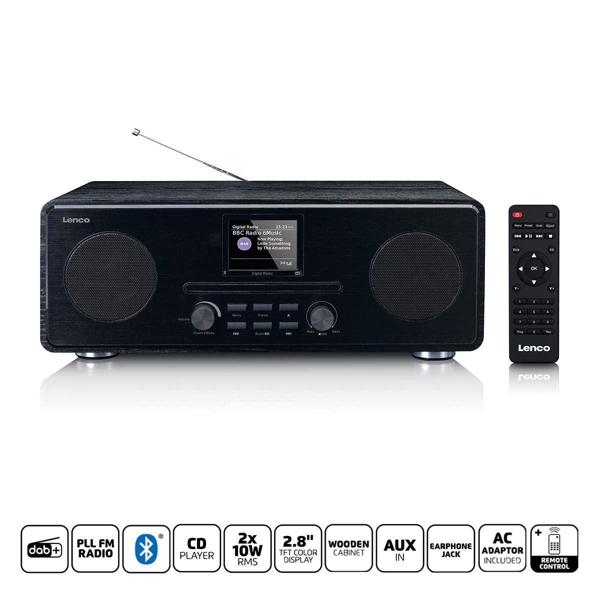 Lenco DAB+ FM radio with CD MP3 Player Bluetooth Black