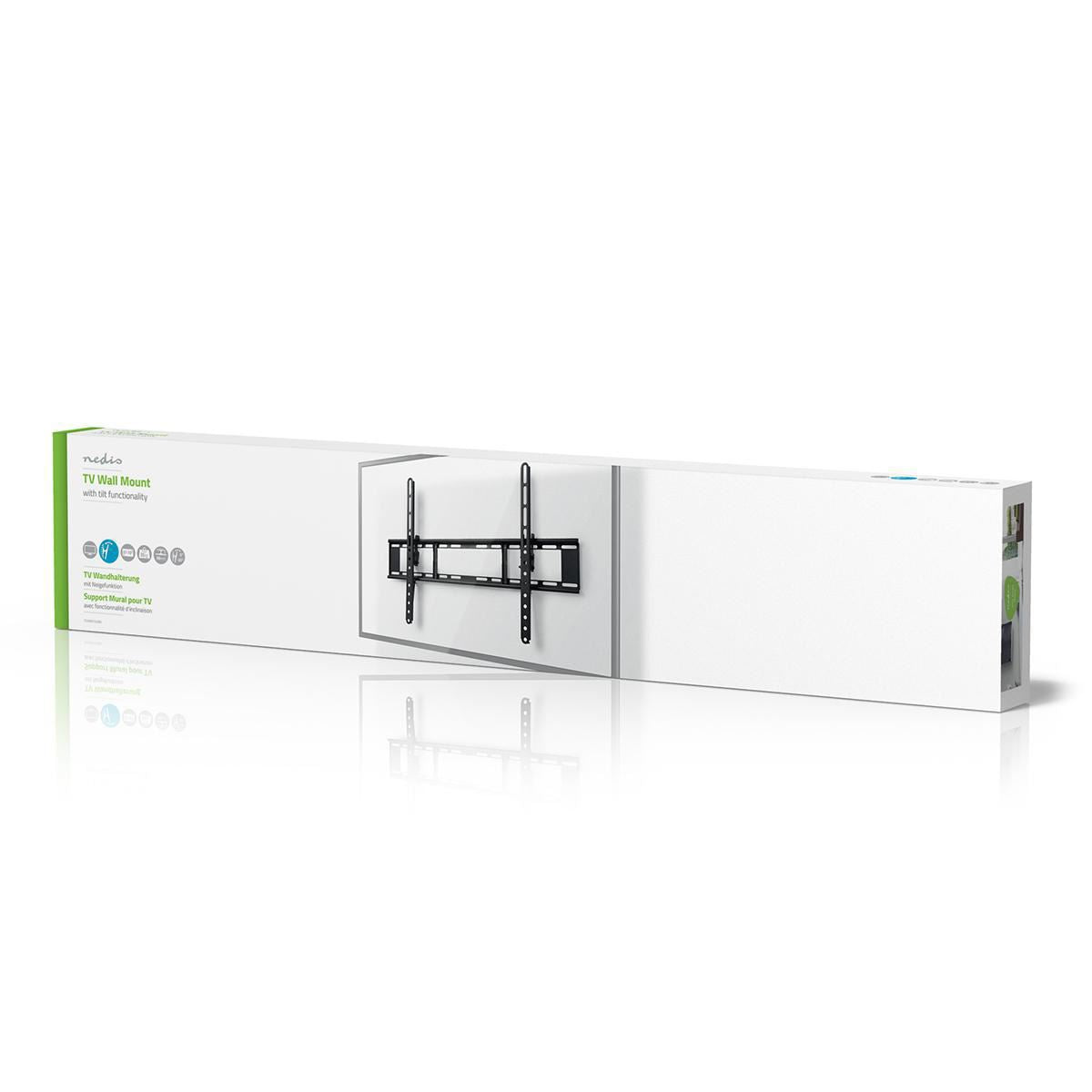 Nedis Tiltable TV Wall Mount | 37 - 70 " | Maximum supported screen weight: 35 kg | Tiltable: 20 ° | Minimum wall distance: 38 mm | Steel | Black