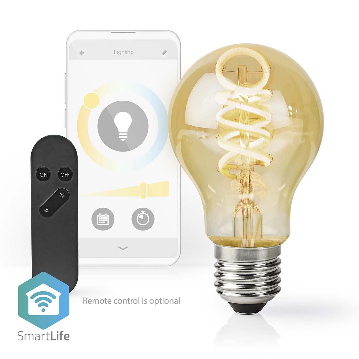 Nedis SmartLife LED Filament Bulb | Wi-Fi | E27 | 360 lm | 4.9 W | Warm to Cool White | 1800 - 6500 K | Glass | Android™ / IOS | Bulb | 1 pcs