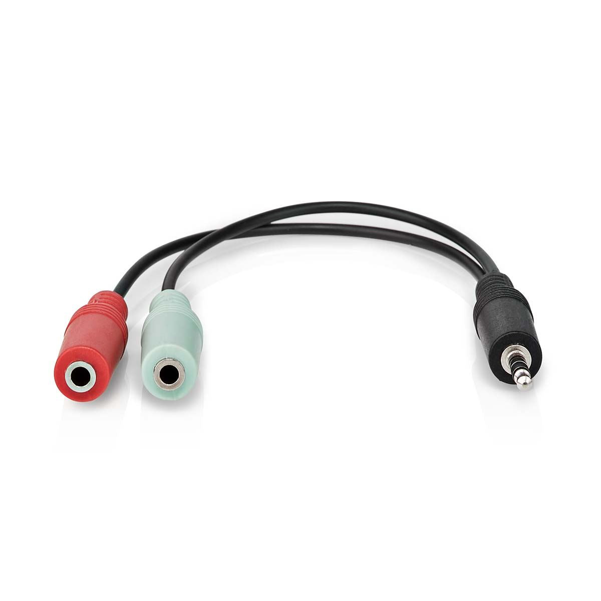 Nedis Stereo Audio Cable | 3.5 mm Male | 2x 3.5 mm Female | Nickel Plated | 0.20 m | Round | Anthracite | Box