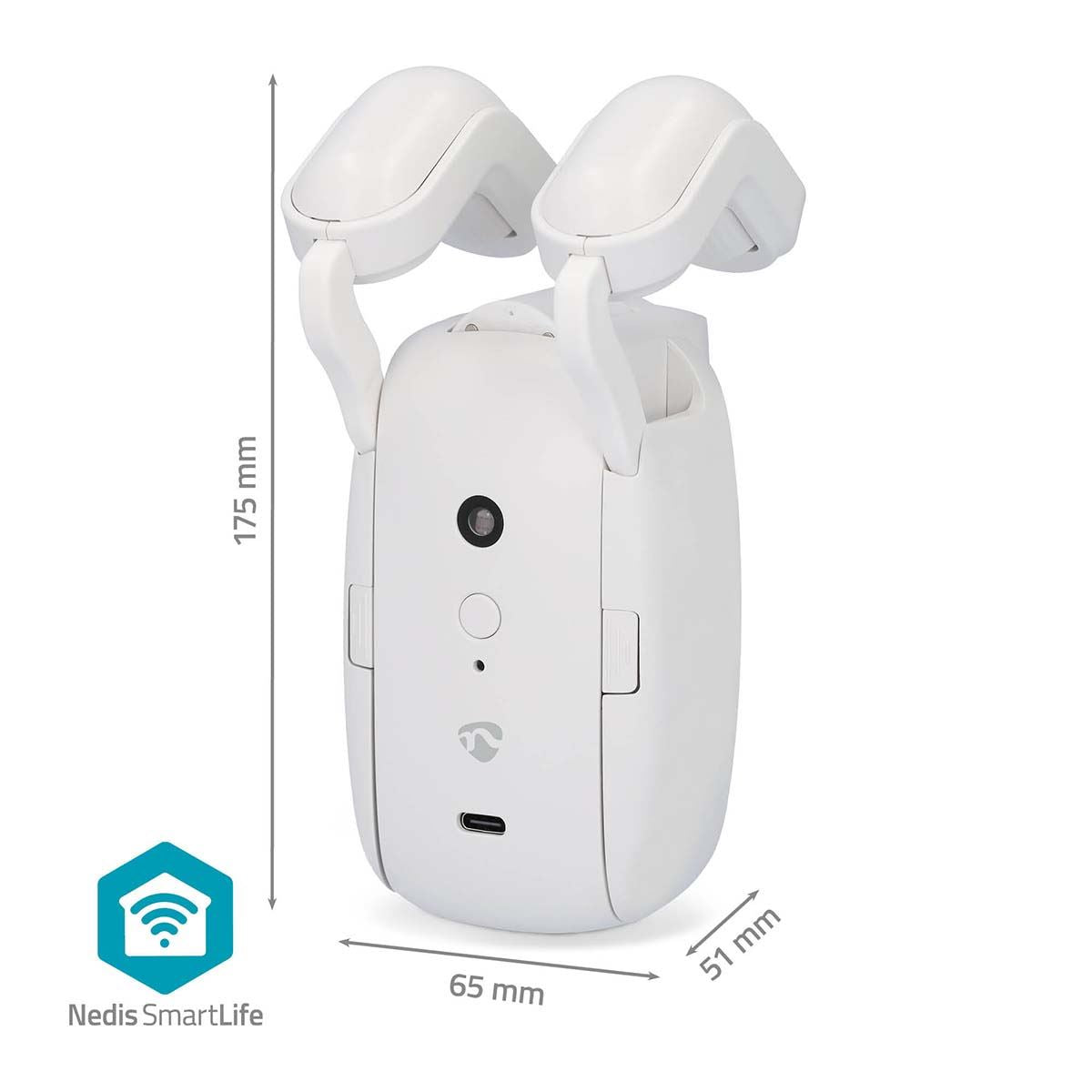 Nedis SmartLife Curtain Robot | Rod Rail | Curtains / Drapes | Battery Powered / USB Powered | 4000 mAh | Bluetooth® | White