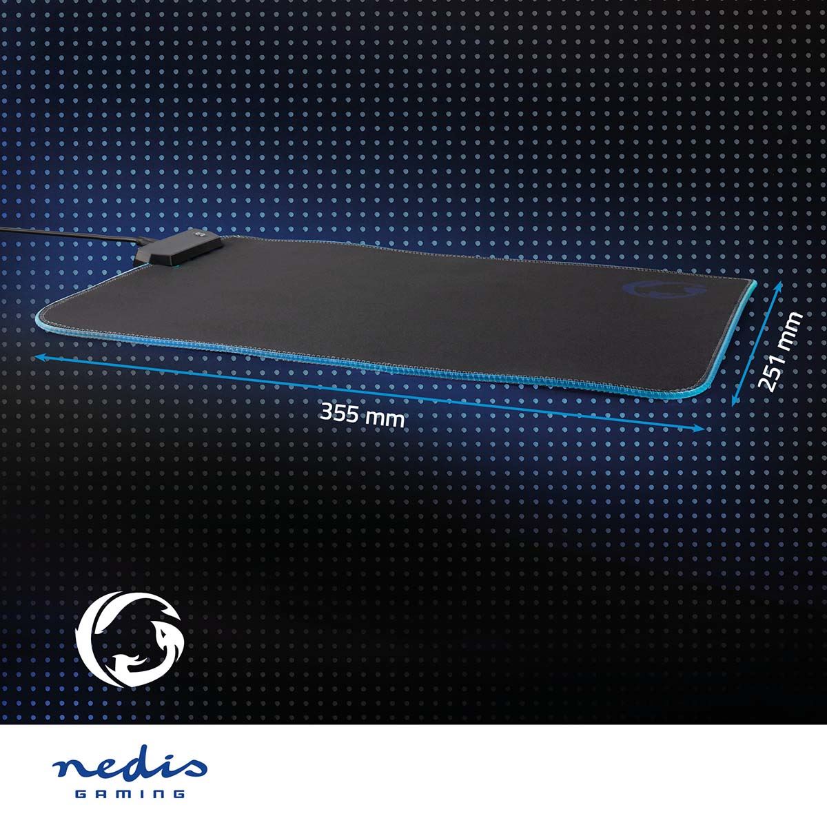 Nedis Gaming Mouse Pad | Microfiber / Rubber | Black