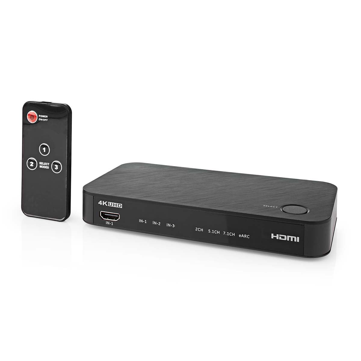Nedis Digital Audio Converter | 2-way | Connection input: DC Power / 3x HDMI™ Input | Connection output: 1x 3.5 mm / 1x TosLink / 2x HDMI™ Output | Automatic / Push Button | Anthracite