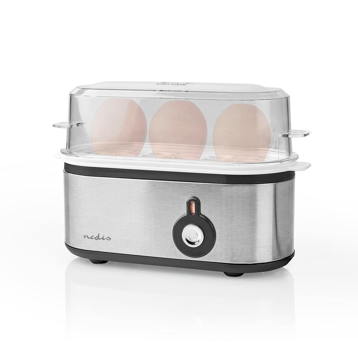 Nedis Egg Boiler | 3 Eggs | Measuring Cup | Aluminium / Black