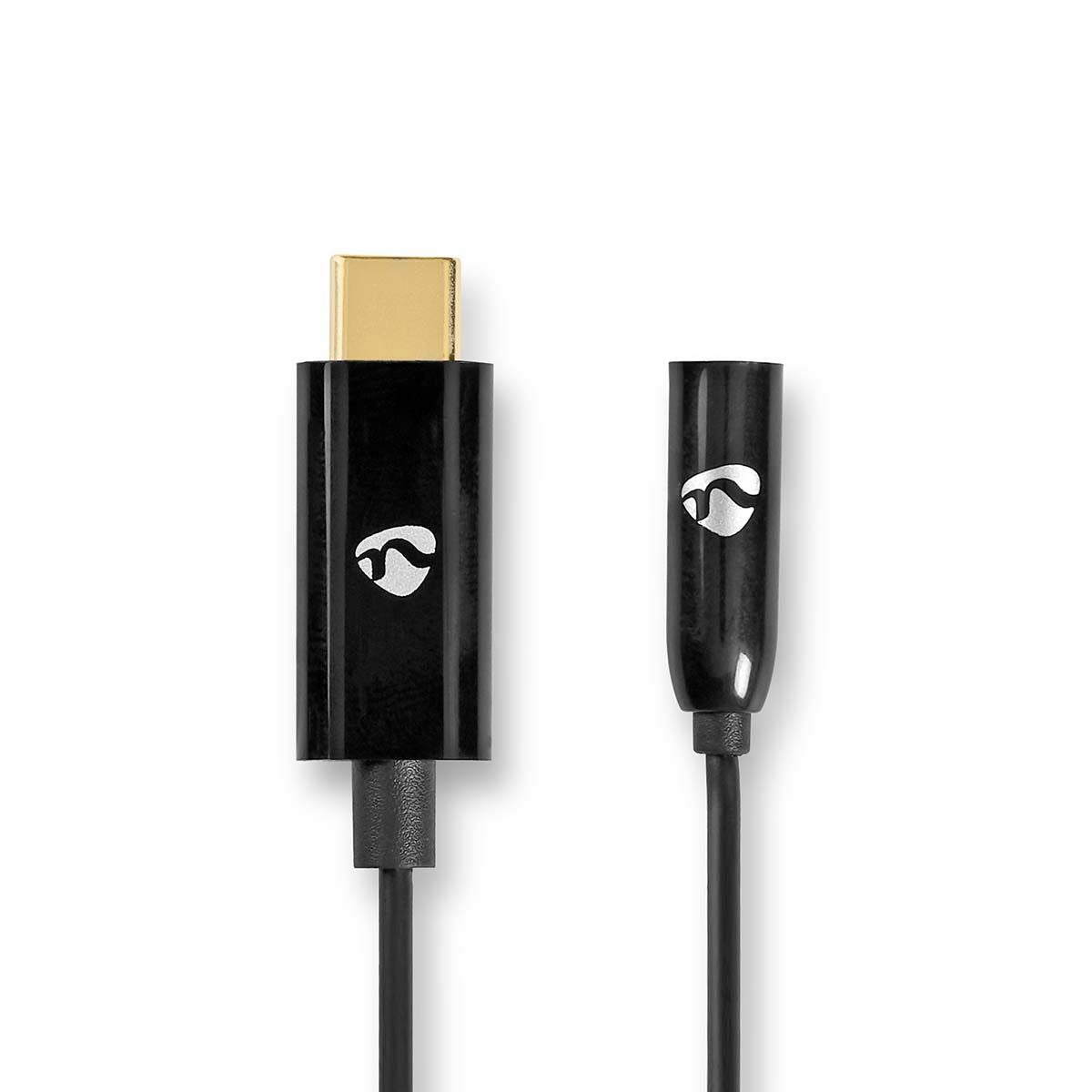 Nedis USB-C™ Adapter | USB 3.2 Gen 1 | USB-C™ Male | 3.5 mm Female | 0.15 m | Round | Nickel Plated | PVC | Black | Box