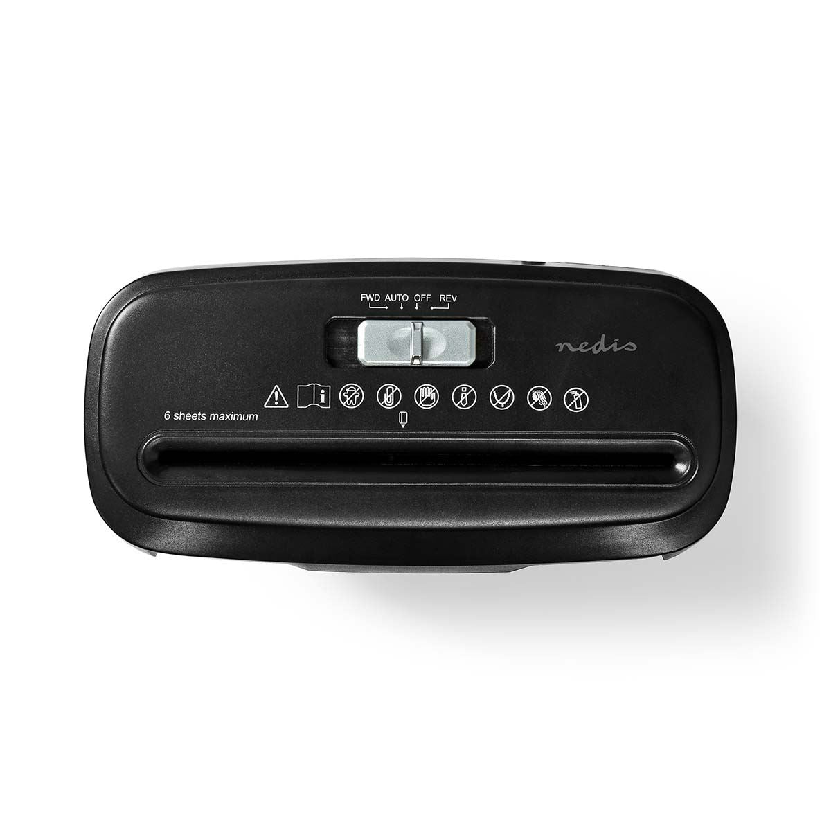 Nedis Paper Shredder | Strip Cut | 6x A4 pages | 10 l | Safety standard: DIN 2 | 190 W | Black