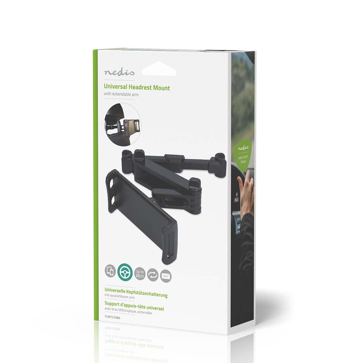 Nedis Tablet Car Mount | Maximum screen size compatibility: 12.5 " | In-Car | Adjustable