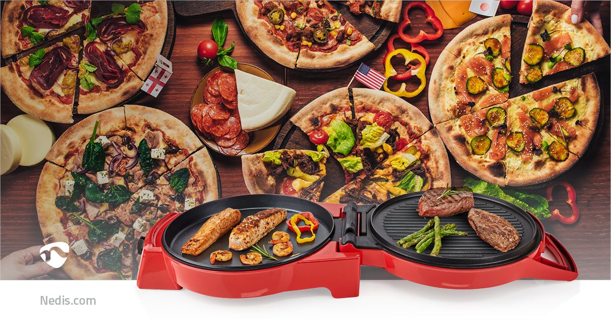 Nedis Pizza Maker & Grill | 30 cm | Adjustable temperature control | 1800 W