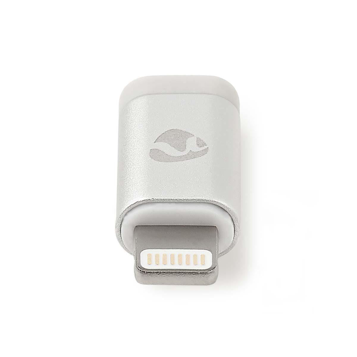 Nedis Lightning Adapter | Apple Lightning 8-Pin | USB Micro-B Female | Gold Plated | Round | Aluminium