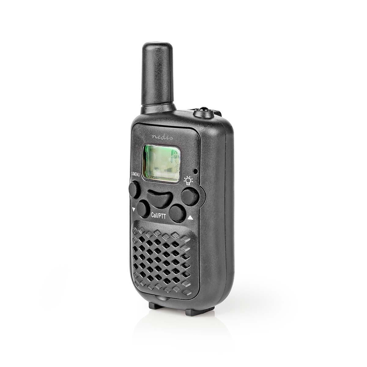 Nedis Walkie-Talkie Set | 2 Handsets | Up to 5 km | Frequency channels: 8 | PTT / VOX | up to 2.5 Hours | Black