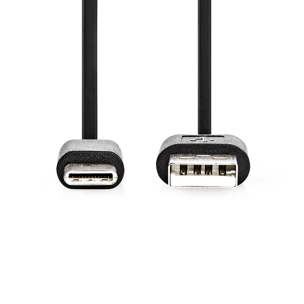 Nedis USB Cable | USB 2.0 | USB-A Male | USB-C™ Male | 15 W | 480 Mbps | Nickel Plated | 1.00 m | Round | PVC | Black | Label