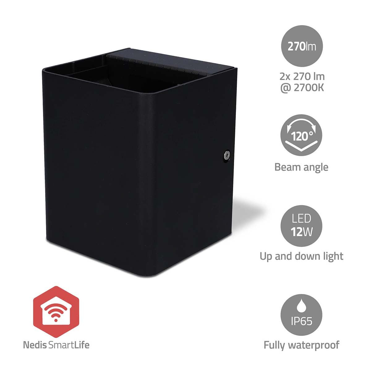 Nedis Smartlife Outdoor Light | 2 x 270 lm | Zigbee 3.0 | 12 + 4 W | RGB / Warm White | 2700 K | Aluminium | Android™ / IOS