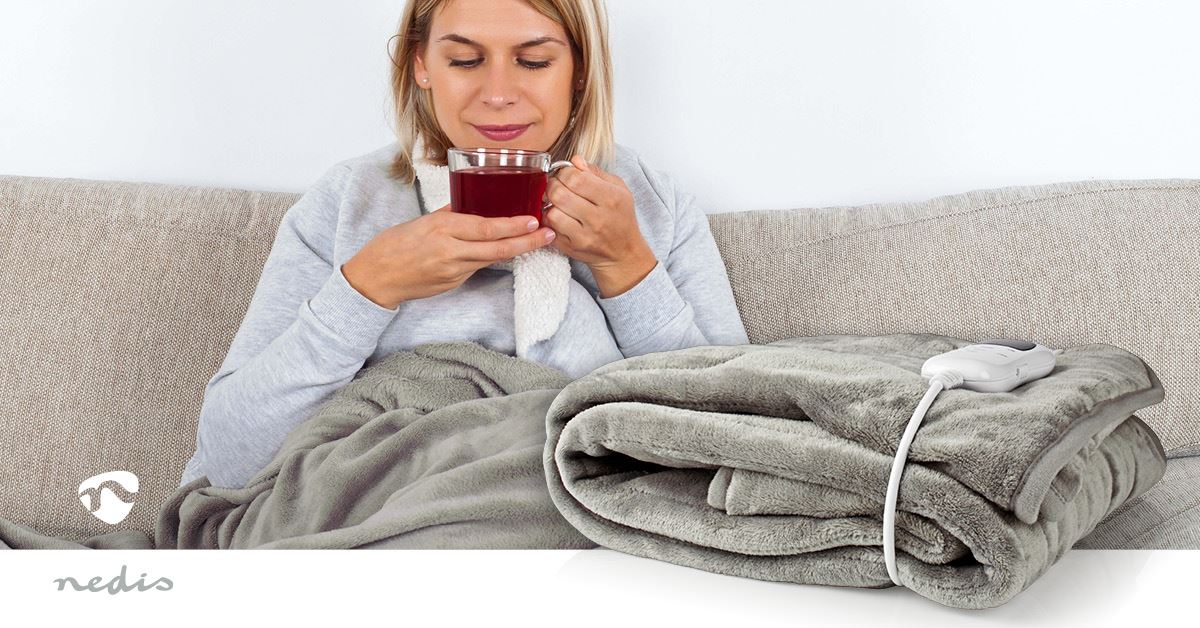 Nedis Electric Blanket | Overblanket | 1 Person | 180 x 130 cm | 9 Heat Settings | Washable | Overheating protection | Digital control | Fleece