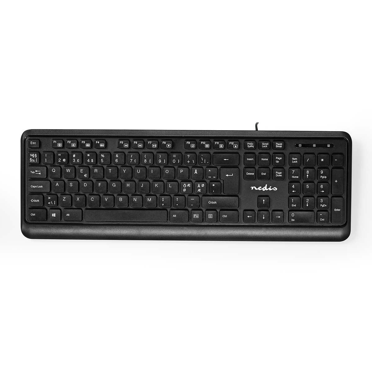 Nedis Wired Keyboard | USB-A | Multimedia | QWERTY | ND Layout | Numeric keypad