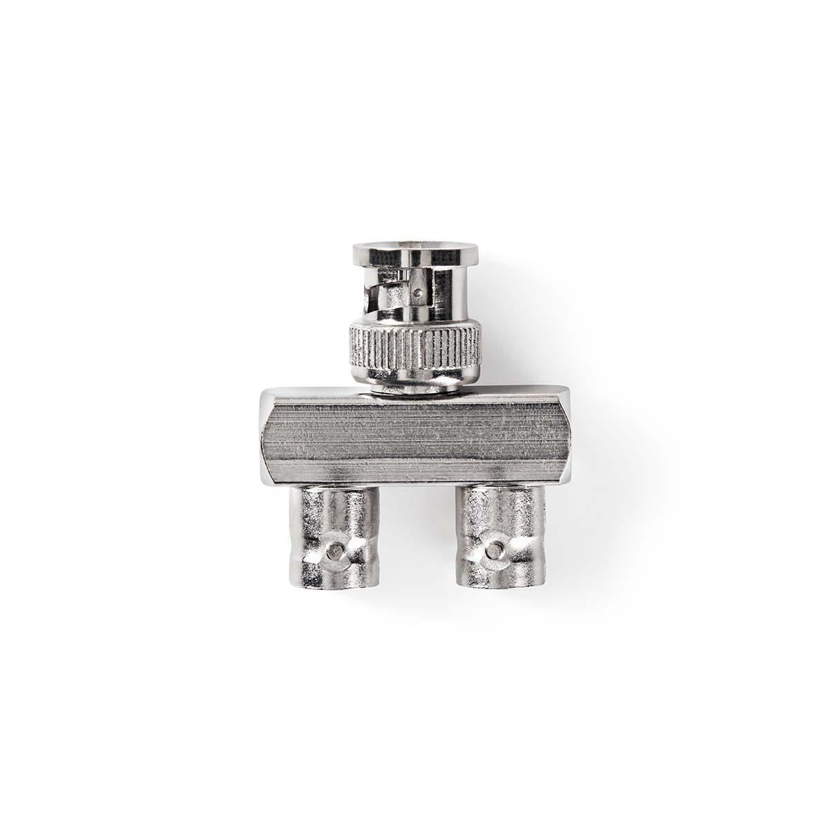 Nedis BNC Adapter | BNC Male | 2x BNC Female | Nickel Plated | 50 Ohm | Splitter | Metal | Silver | 10 pcs | Polybag
