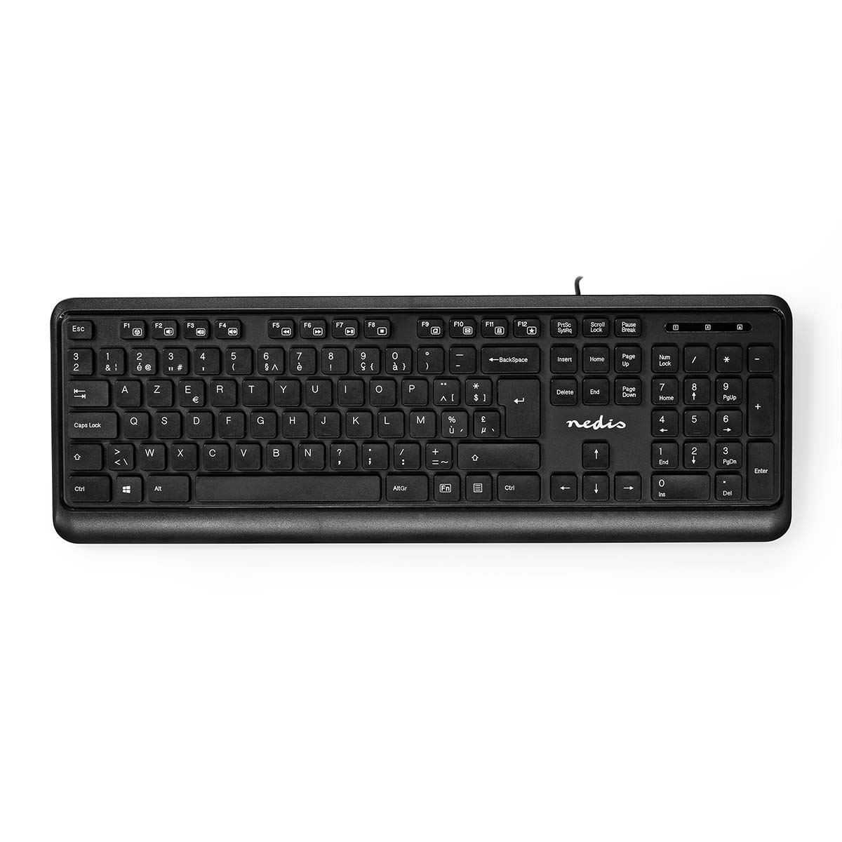 Nedis Wired Keyboard | USB-A | Multimedia | AZERTY | BE Layout | Numeric keypad