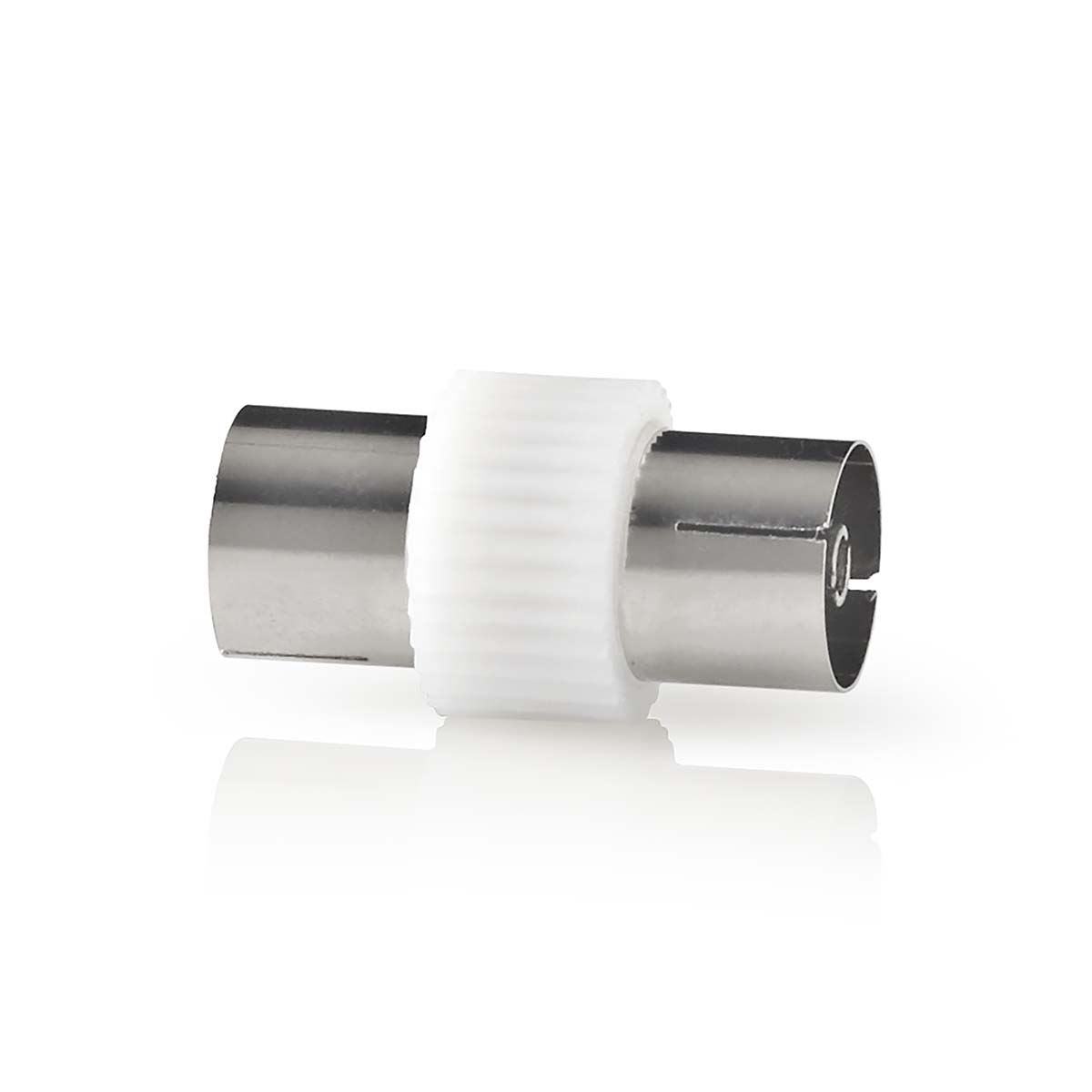 Nedis Satellite & Antenna Adapter | IEC (Coax) Female | IEC (Coax) Female | Nickel Plated | 75 Ohm | Straight | Metal / Plastic | White | 1 pcs | Box
