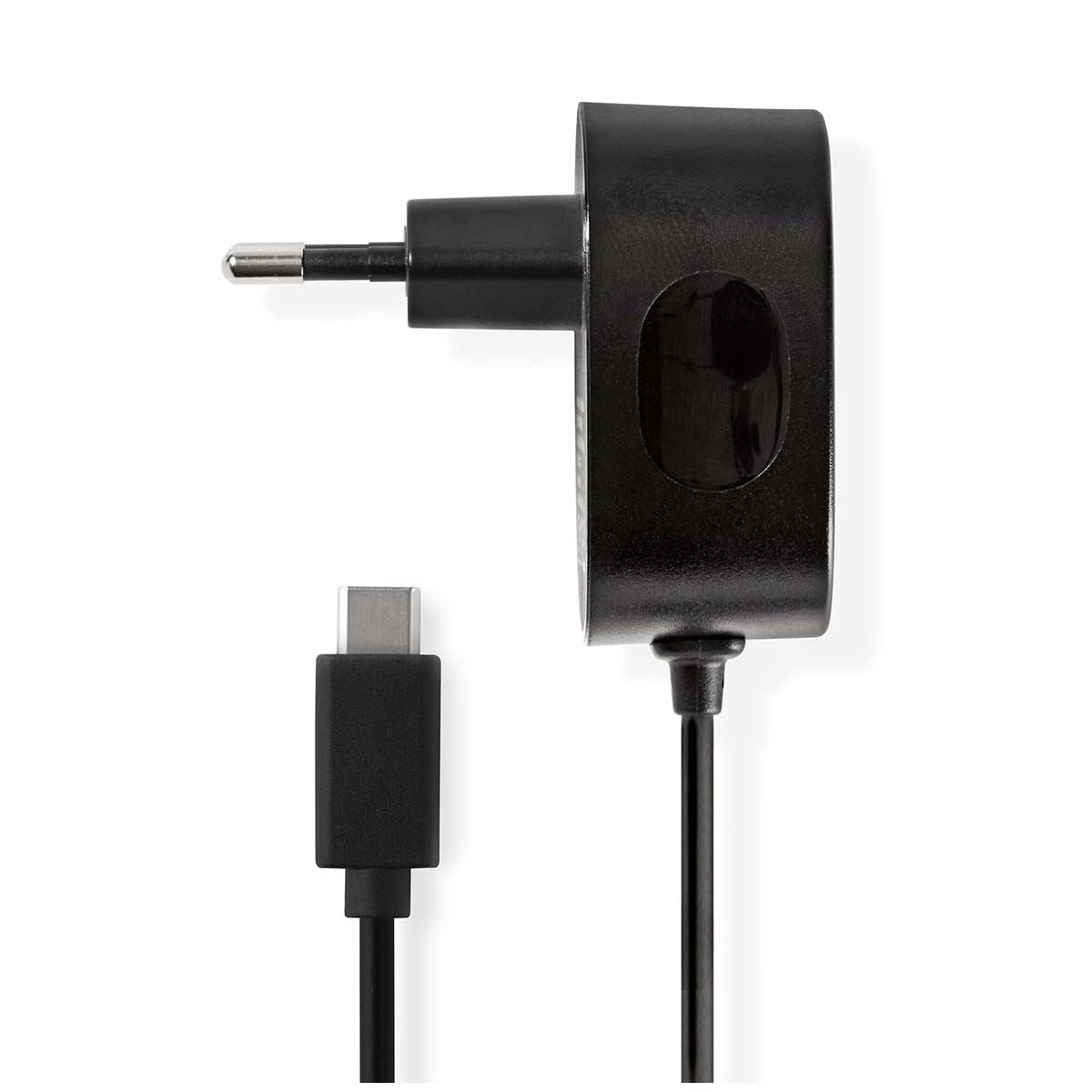 Nedis Wall Charger | 15 W | Quick charge feature | 1x 3.0 A | Number of outputs: 1 | USB-C™ (Fixed) Cable | 1.50 m | Single Voltage Output | Black
