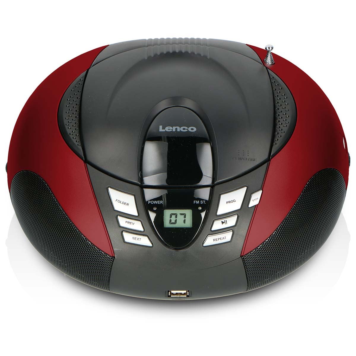 Lenco SCD-37 USB Red Portable FM Radio CD and USB player Red