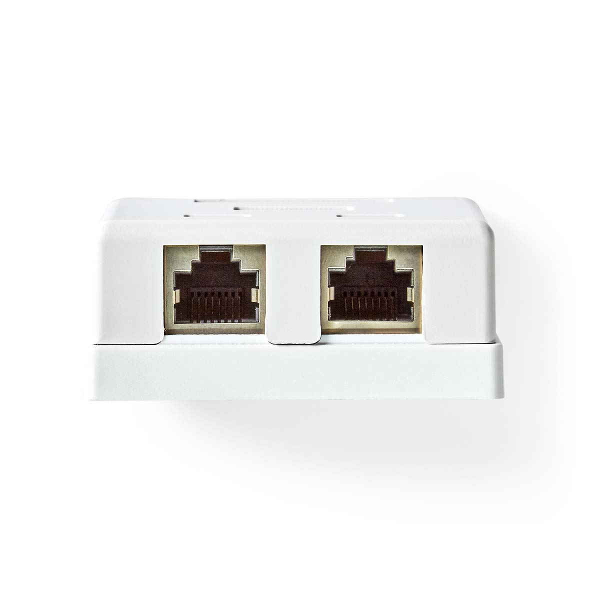 Nedis Network Wall Box | On-Wall | 2 port(s) | STP CAT6 | Straight | Female | Gold Plated | PVC | White | Envelope